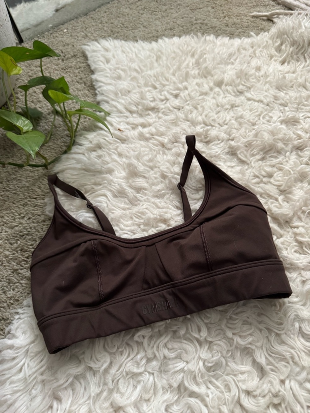 GYMSHARK brown sports bra size XS